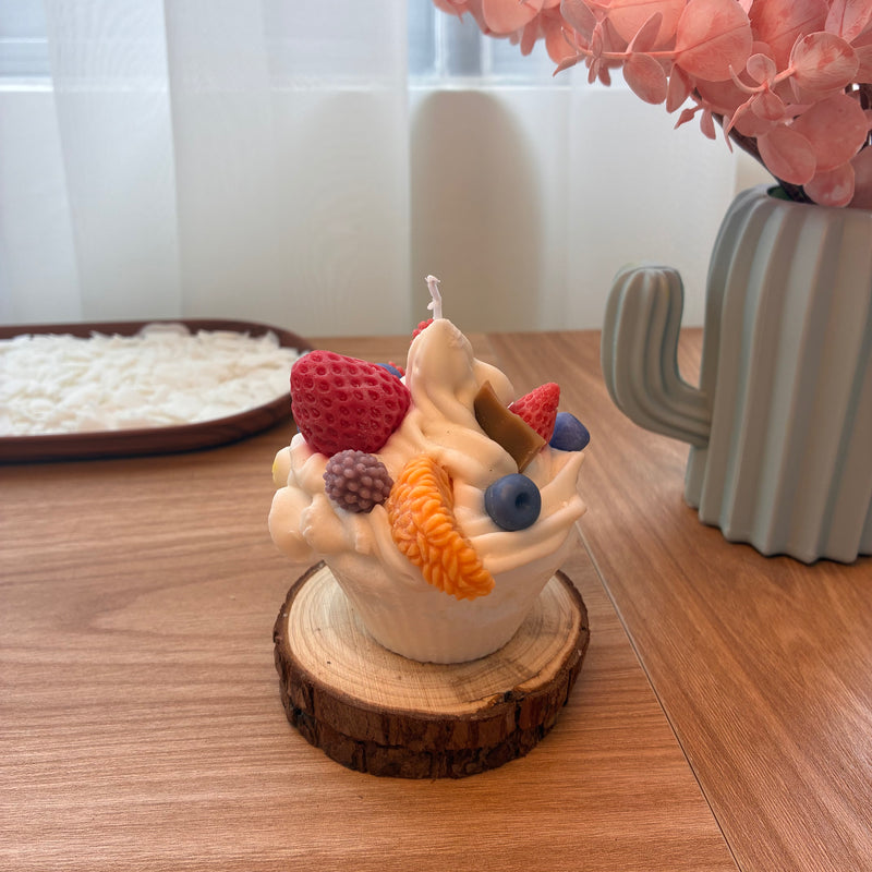 Vela Cupcake Frutal – Efecto Horneado 🧁✨