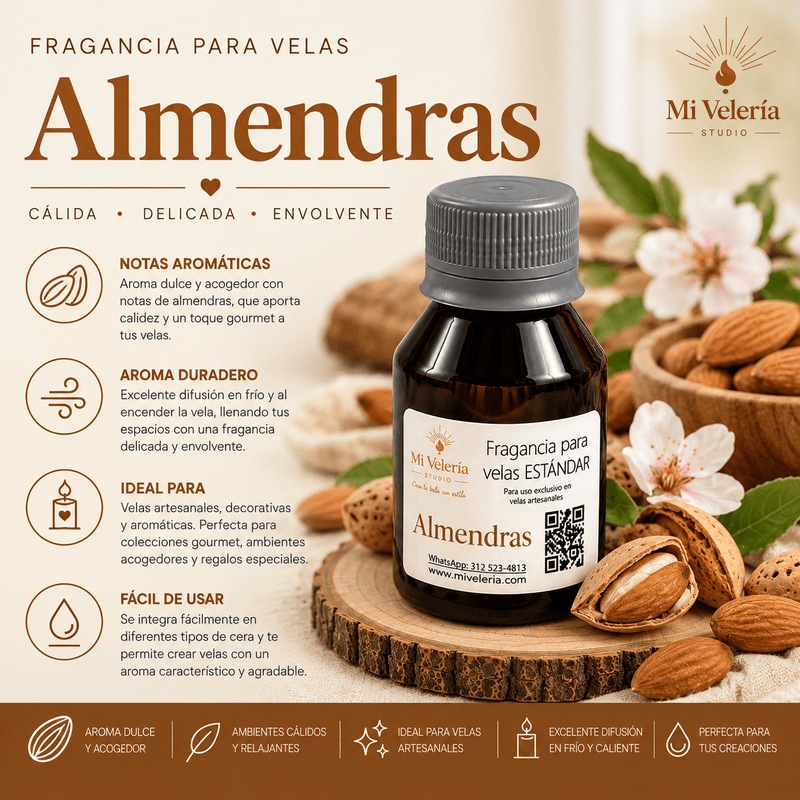 Fragancia para Velas Almendra - Mi Velería