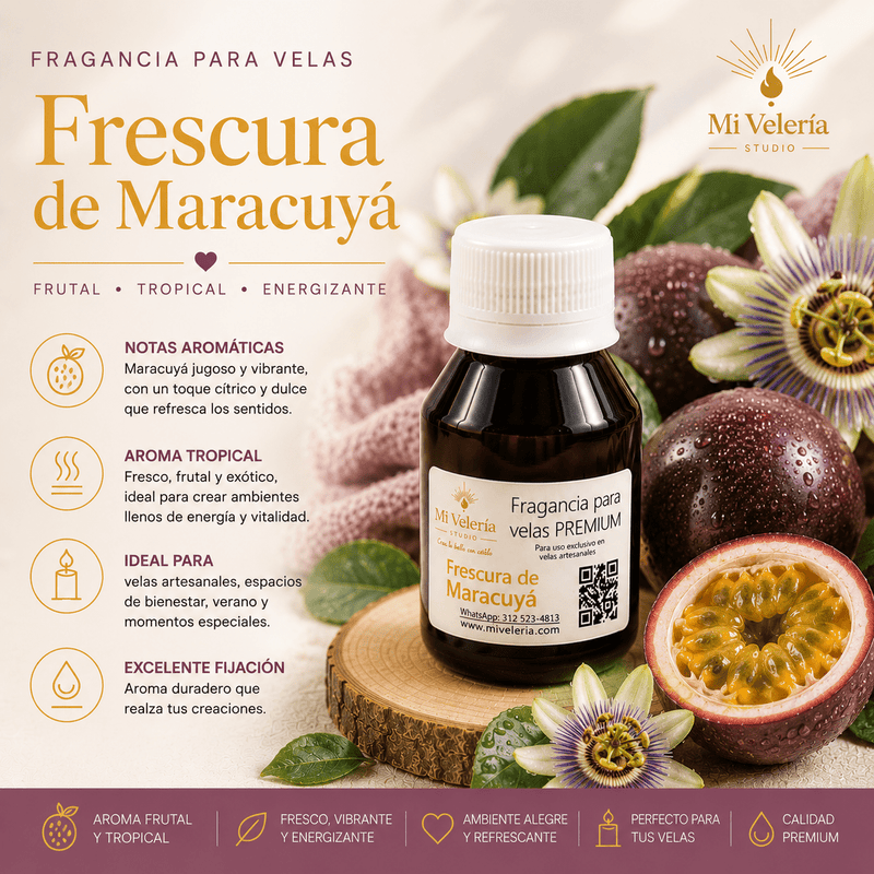 Fragancia para Velas Frescura de Maracuya - Mi Velería