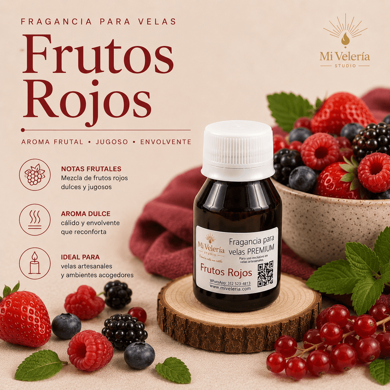 Fragancia para Velas Frutos Rojos - Mi Velería
