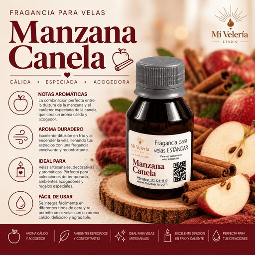 Fragancia para Velas Manzana Canela - Mi Velería
