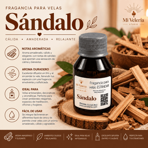 Fragancia para Velas Sándalo - Mi Velería