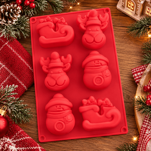 Molde de Silicona Diseños Navideños x6 - Mi Velería