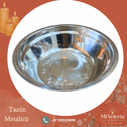 Tazón Metálico para Velas - Mi Velería